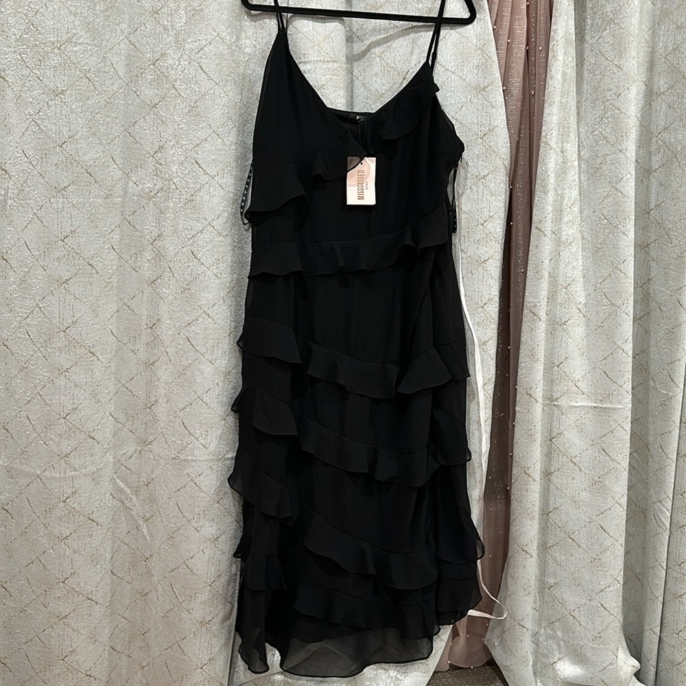 MISSGUIDED PLUS CAMI FRILL MAXI DRESSS CHIFFON US SIZE 16